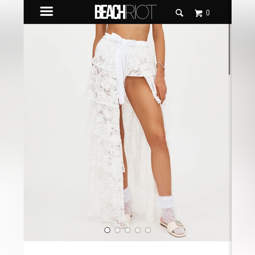 Beach Riot STEPHANIE SKIRT WHITE LACE - MED